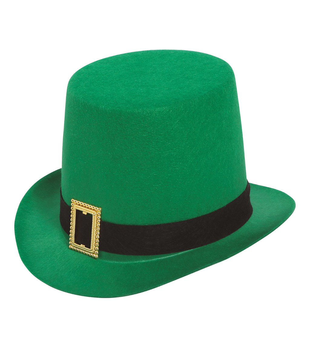 Zelený karnevalový cylindr