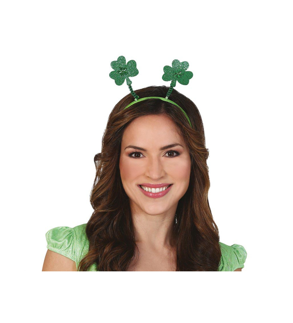 Zelená čelenka s trojlístkem