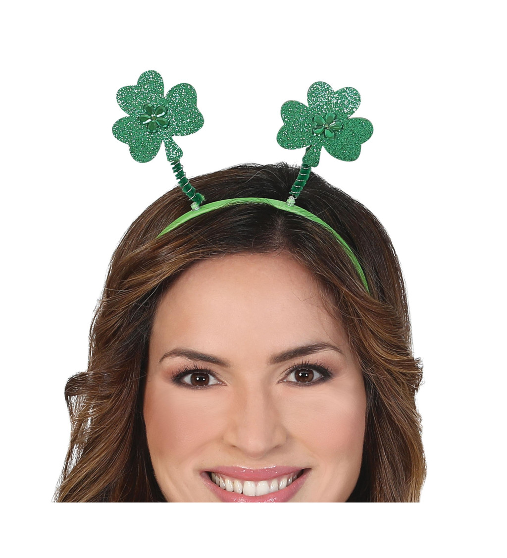 Zelená čelenka s trojlístkem