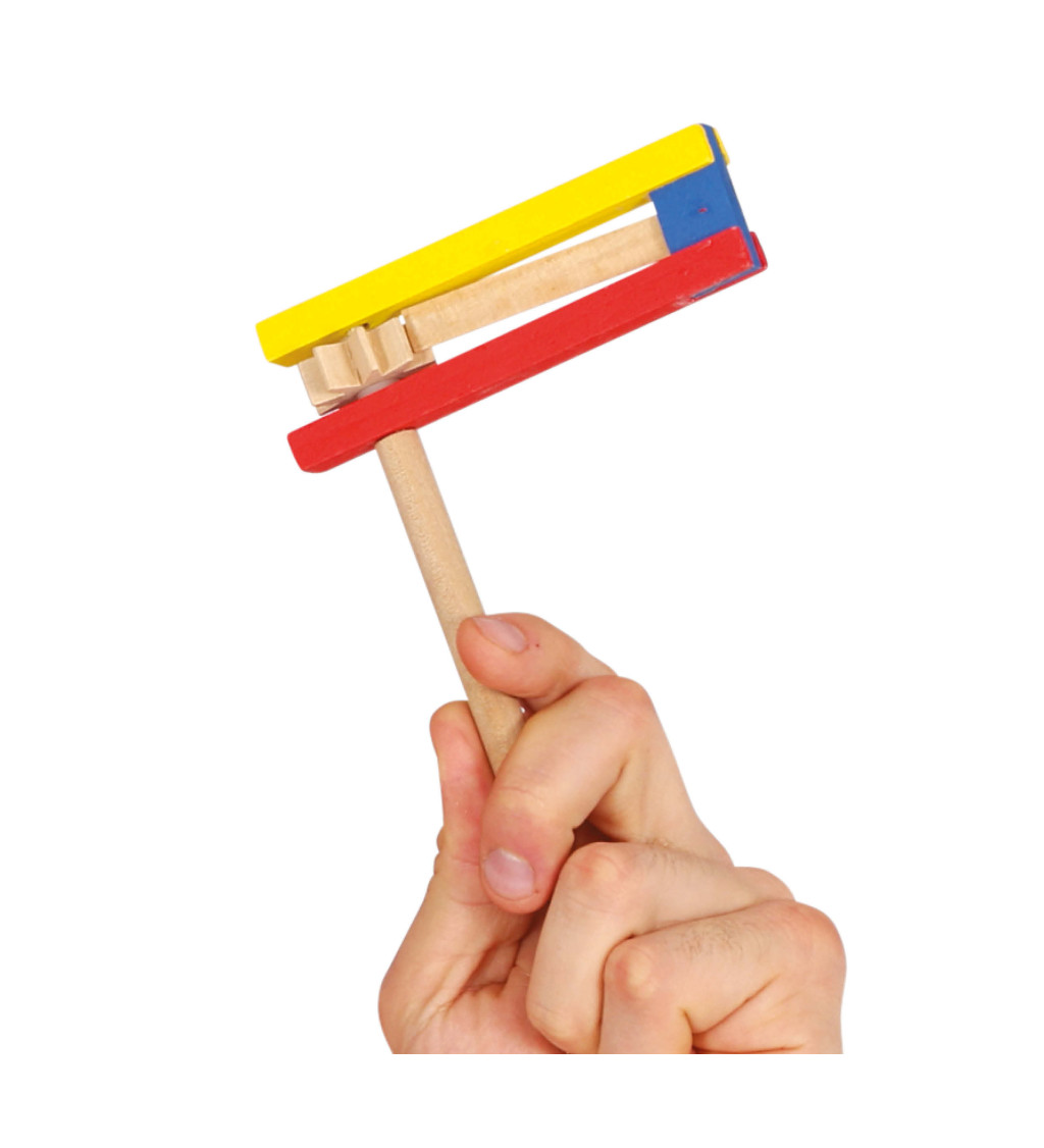 Barevná dřevěná řehtačka