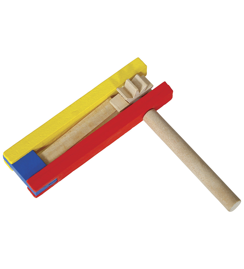 Barevná dřevěná řehtačka