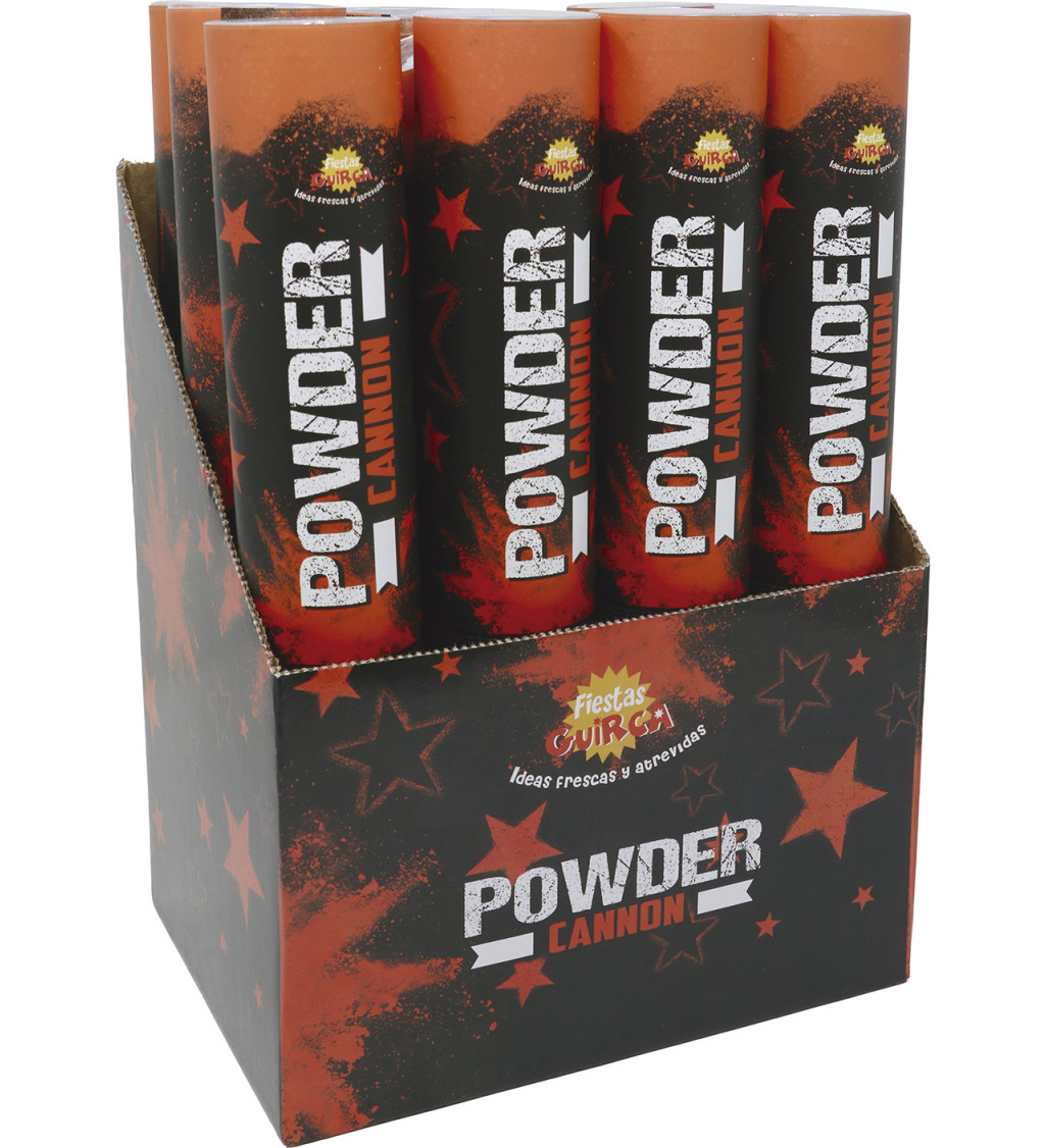 Vystřelovací kanón s práškem – oranžová show