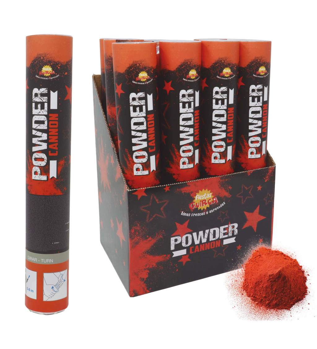 Vystřelovací kanón s práškem – oranžová show