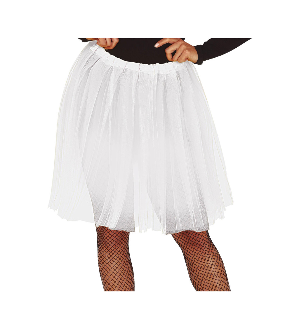 Bílá tylová sukně 60 cm