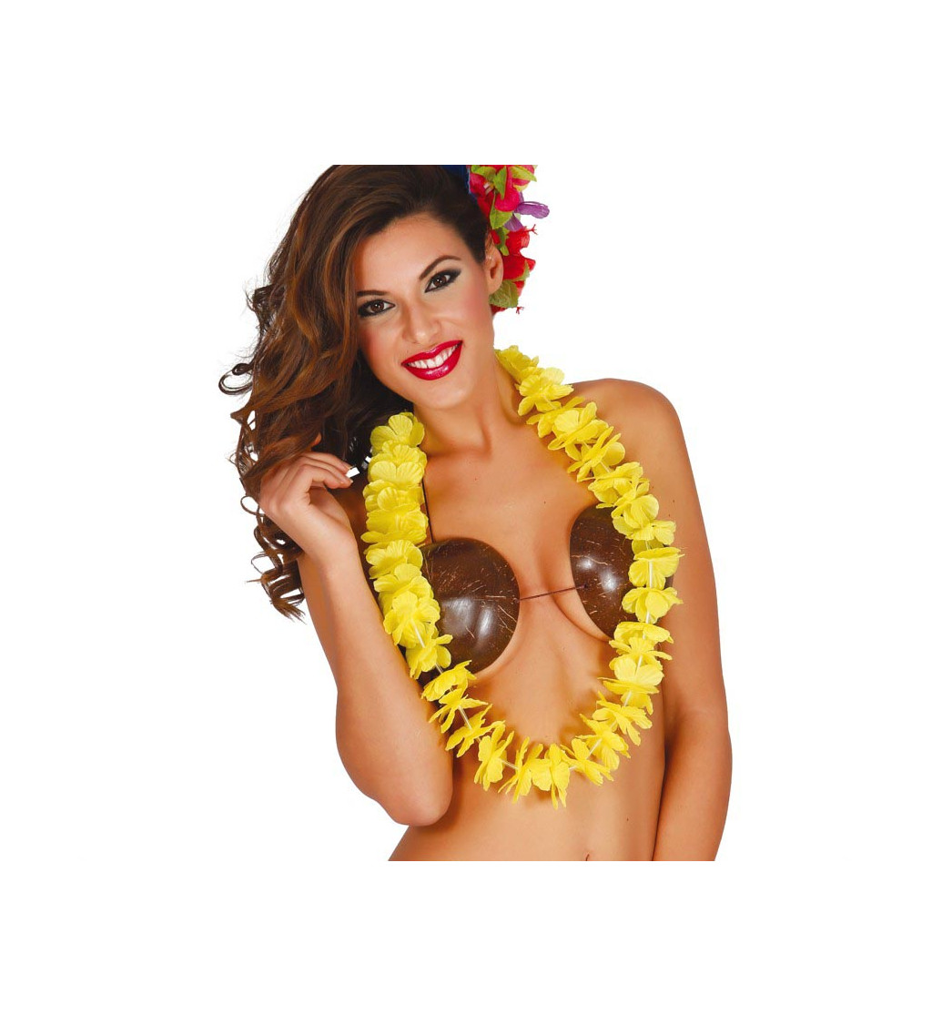 Žlutý havajský náhrdelník