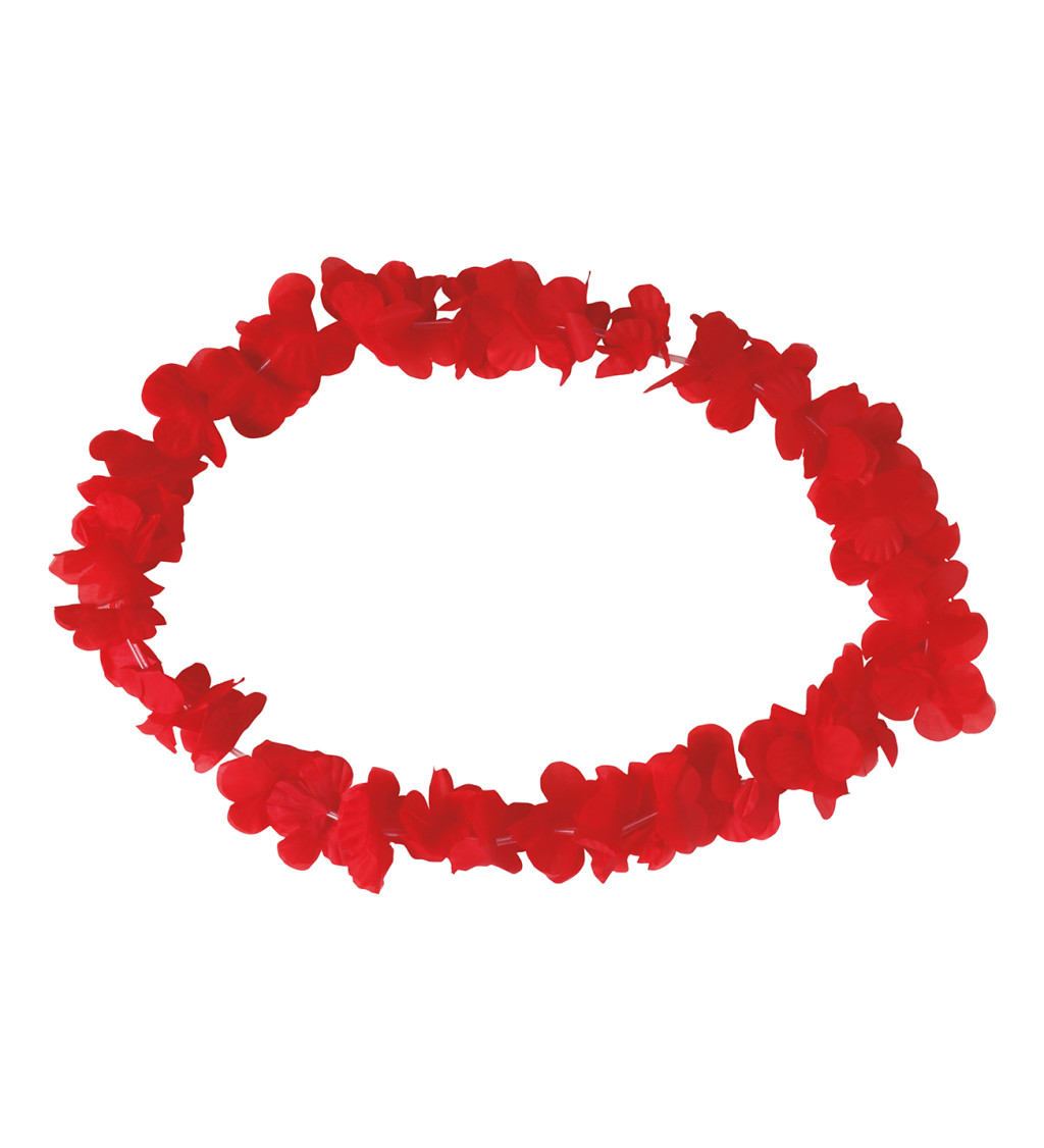 Červený havajský náhrdelník