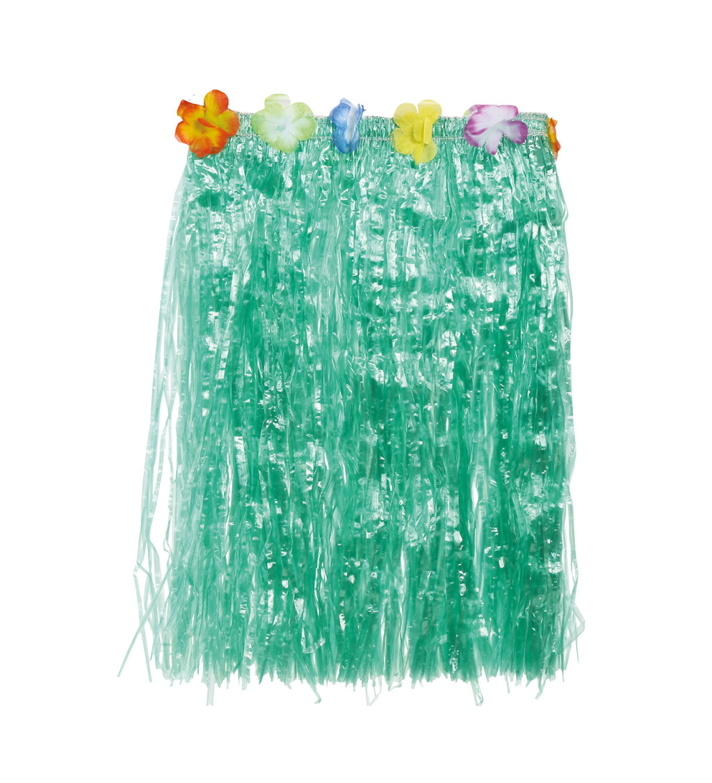 Zelená havajská sukně s květy