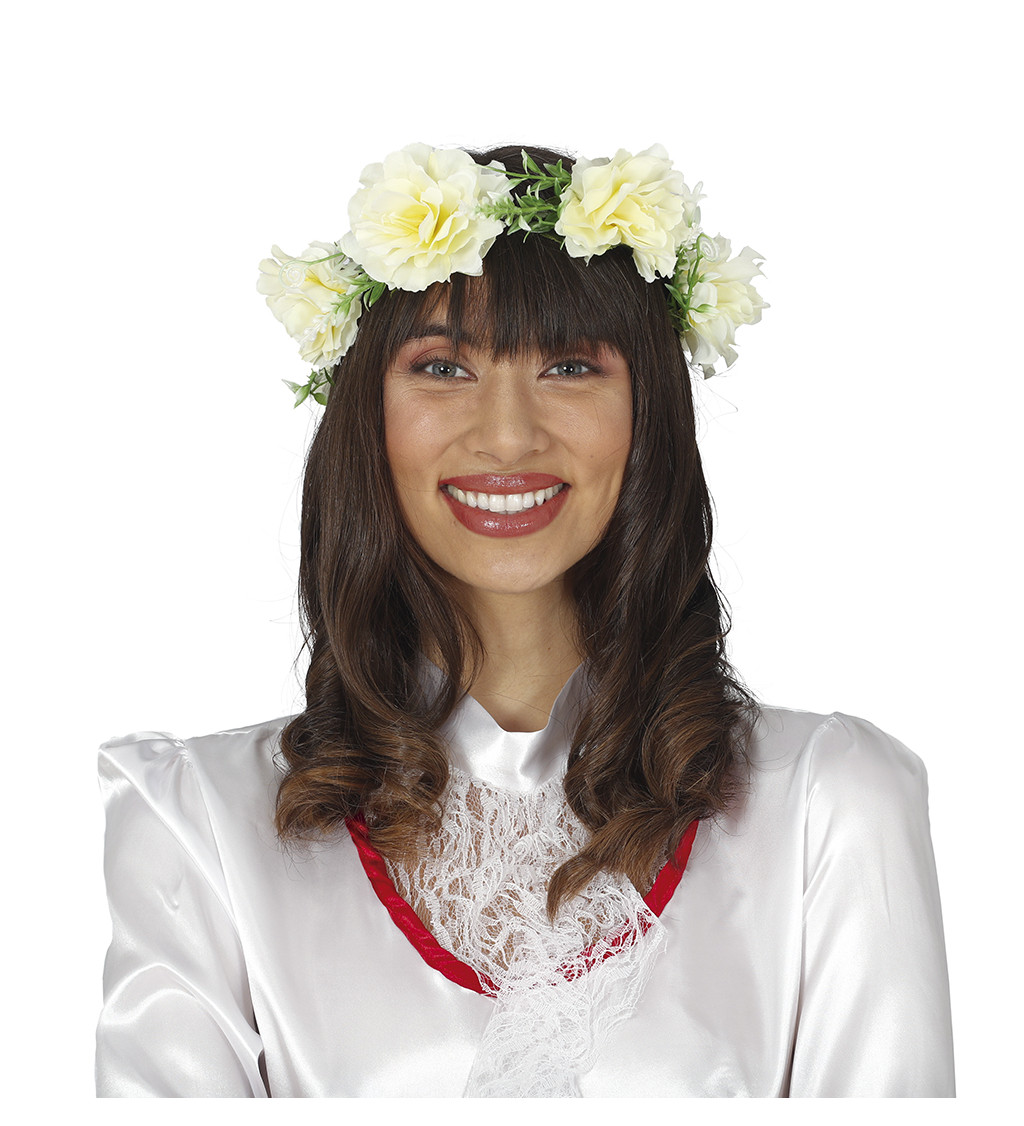 Čelenka s květinami a závojem