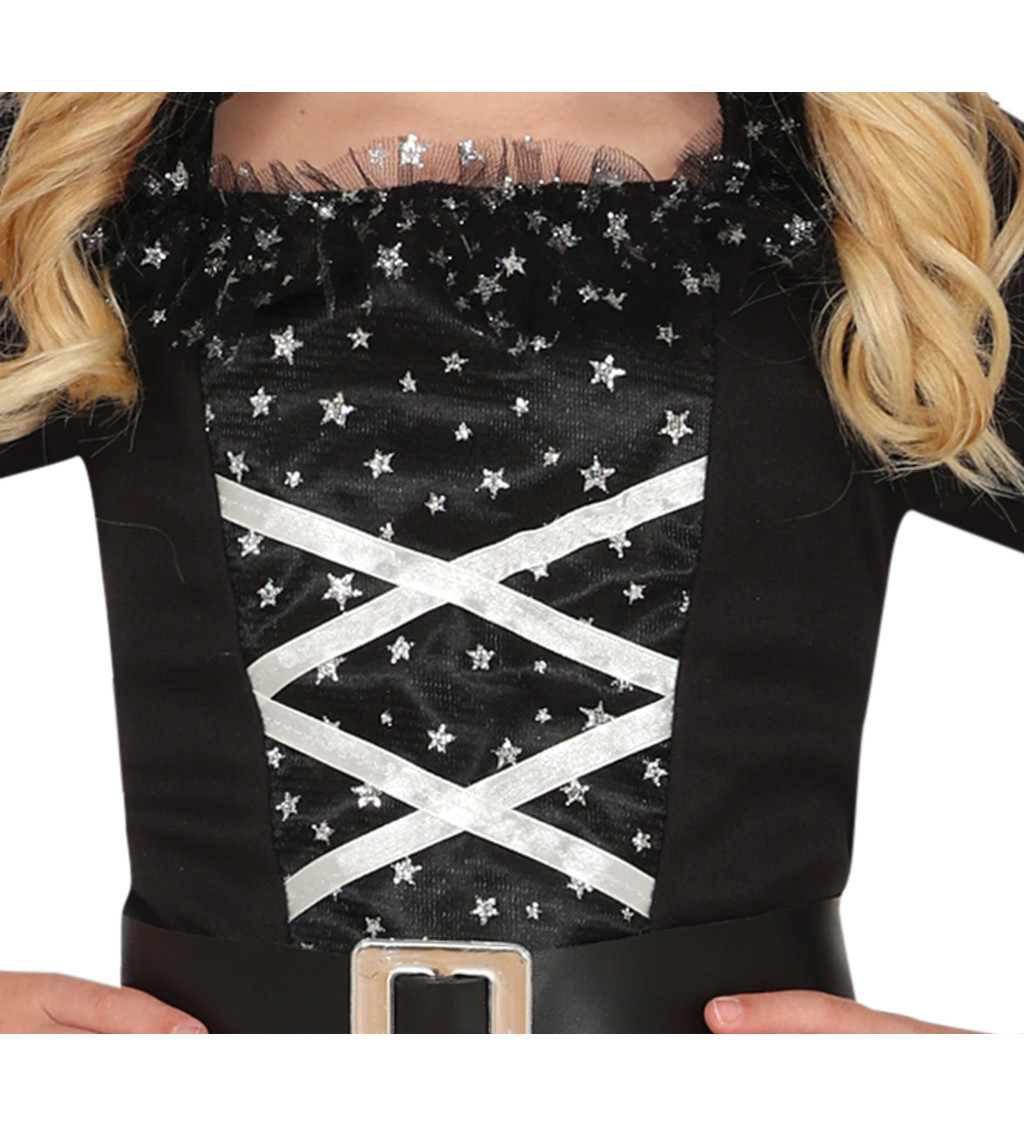 Kostým pro čarodějky – Dětský, se zlatými hvězdami