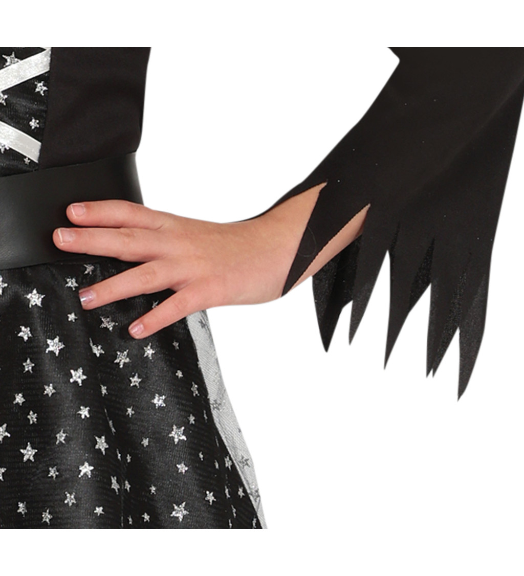 Kostým pro čarodějky – Dětský, se zlatými hvězdami