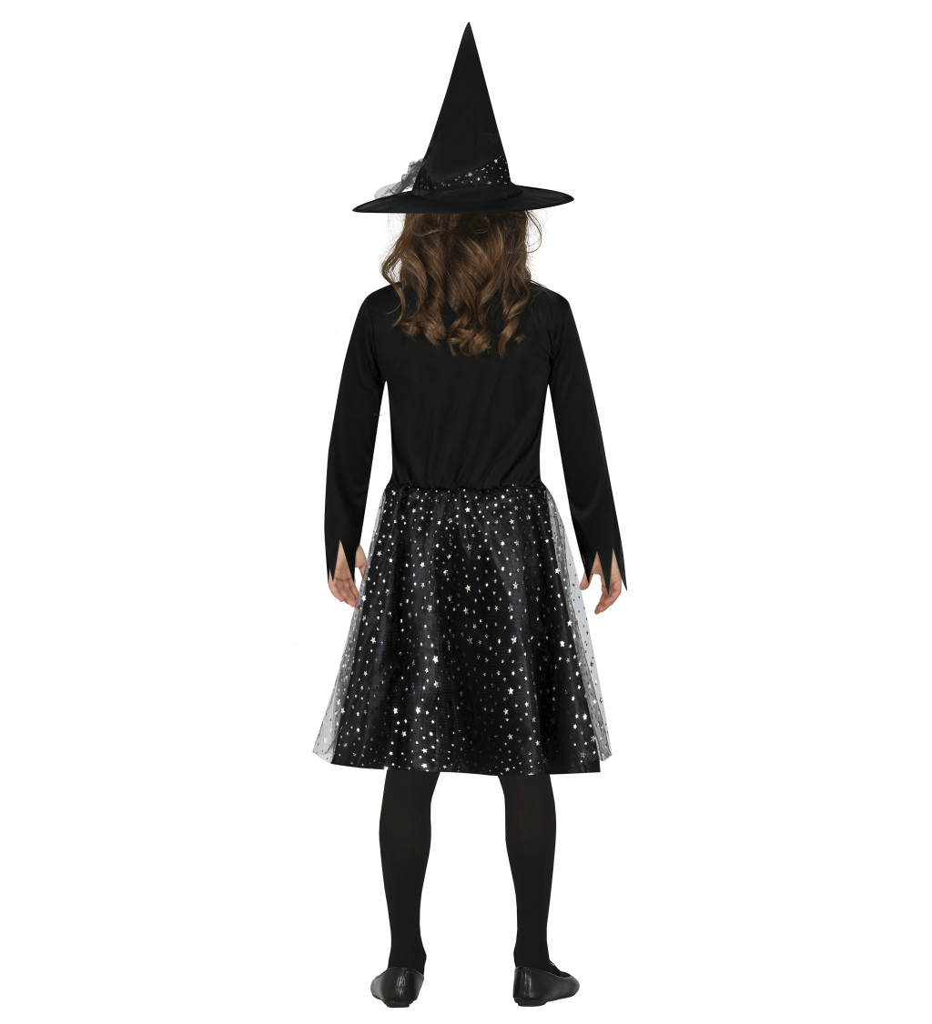 Kostým pro čarodějky – Dětský, se zlatými hvězdami