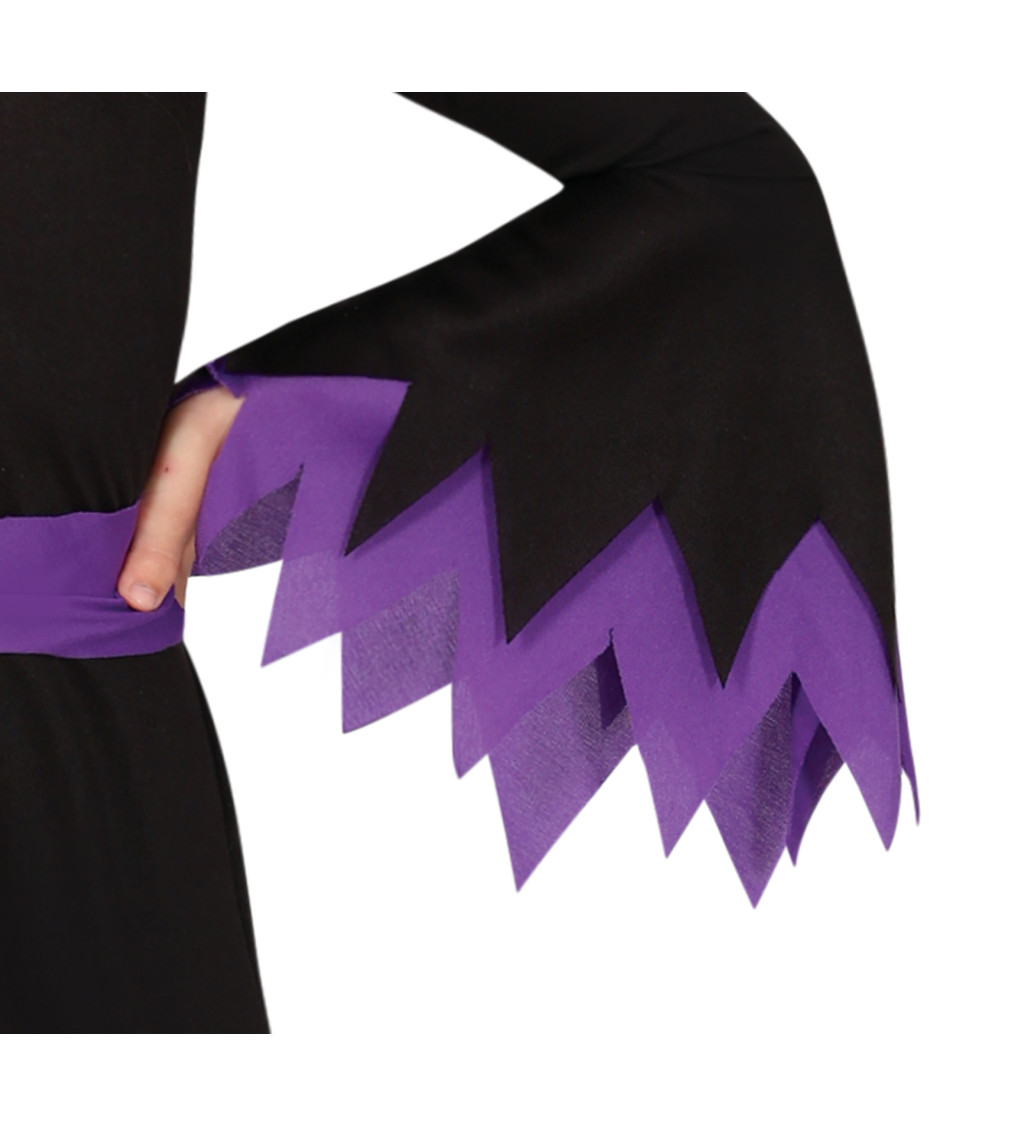 Kostým pro čarodějky – Elegantní fialovo-černý (Dětský)