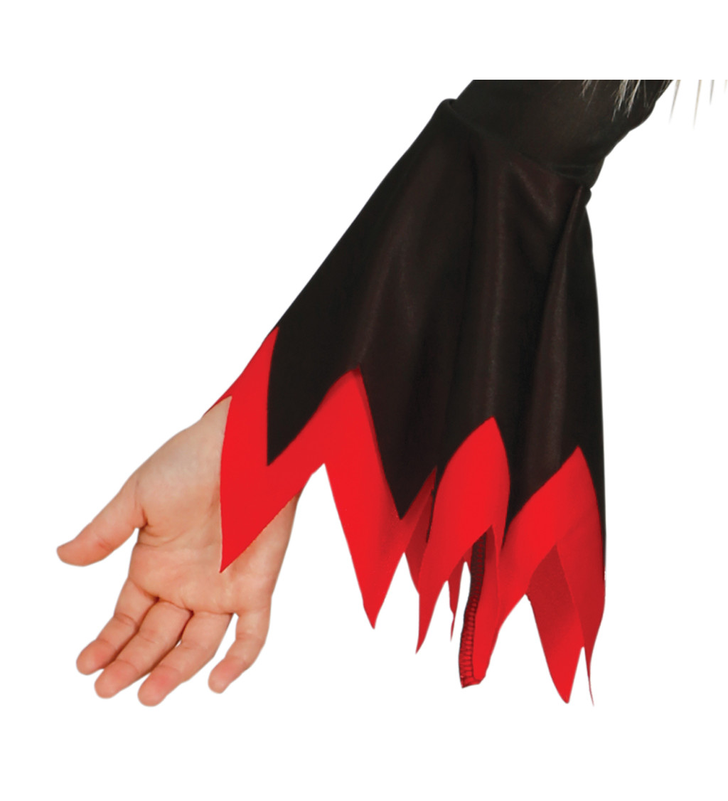 Kostým pro čarodějky – Dětský, s červenými detaily