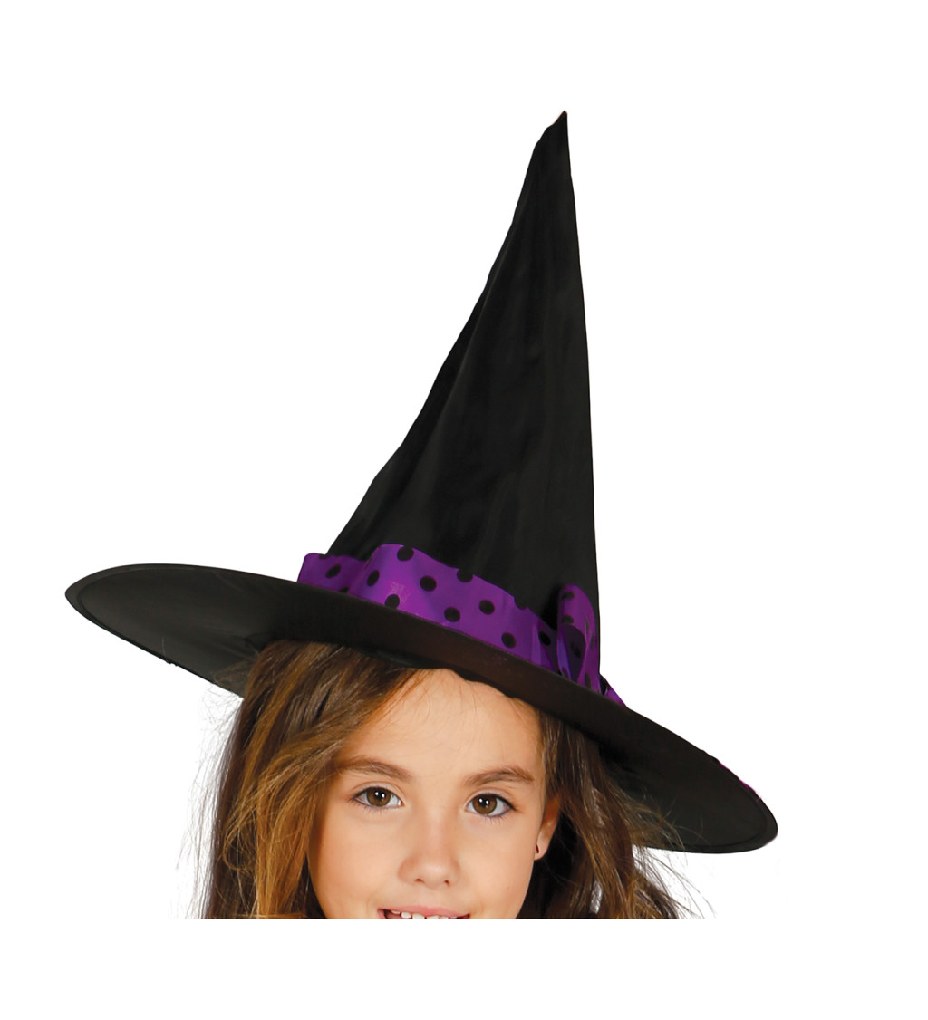 Kostým pro čarodějky – Dětský, fialovo-černý