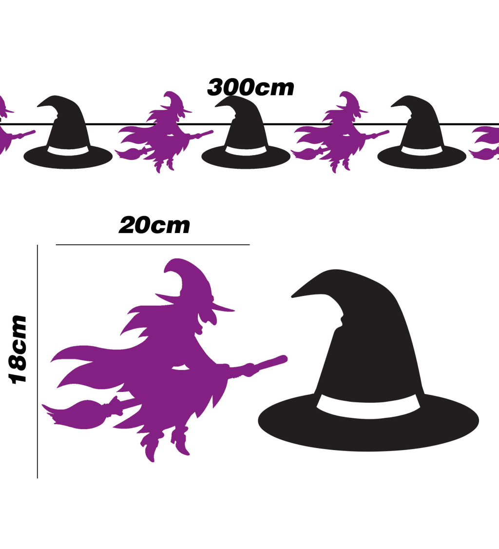 Čarodějnická girlanda pro magickou párty