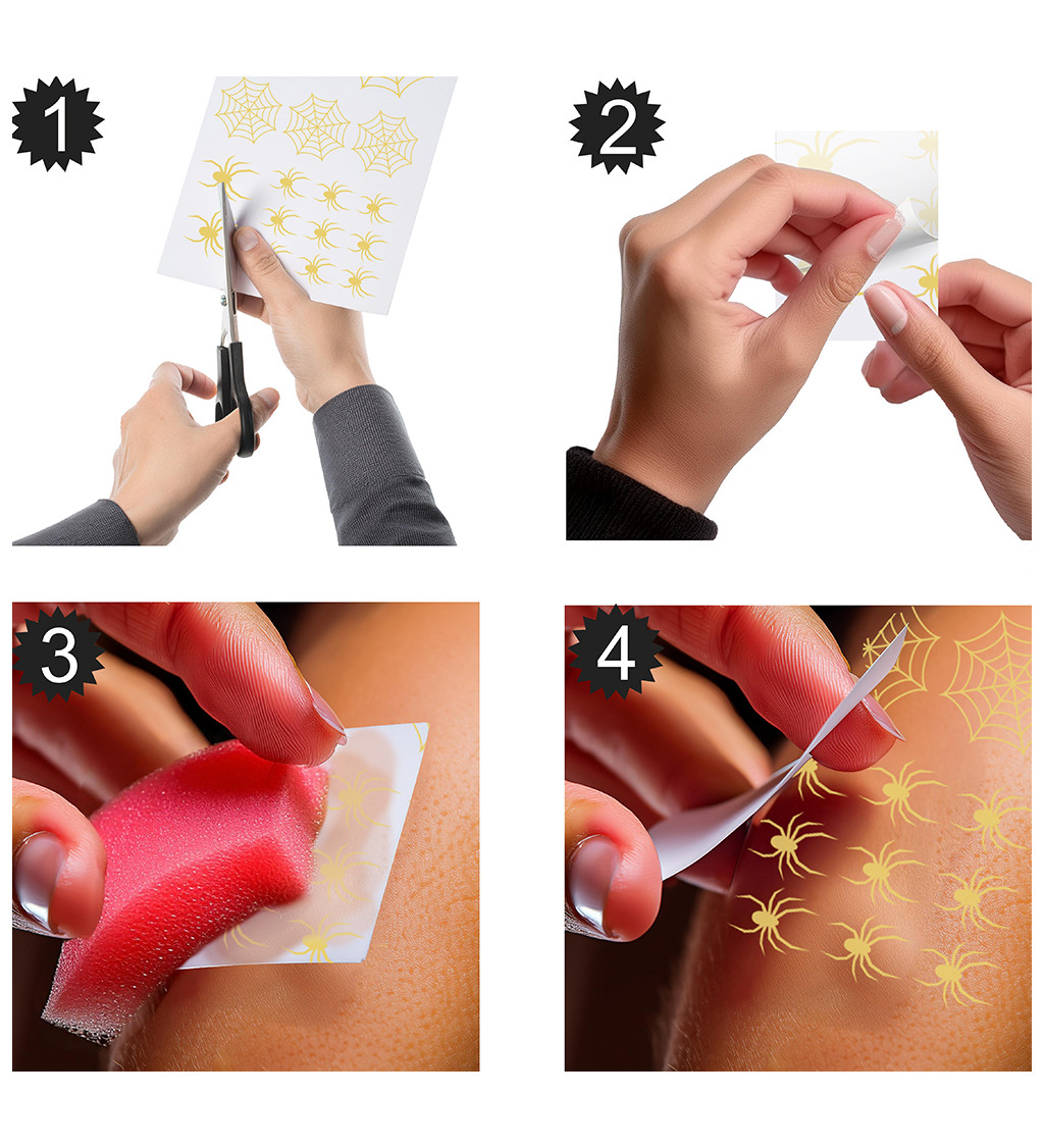 Dočasné tetování – Zlaté halloweenské motivy