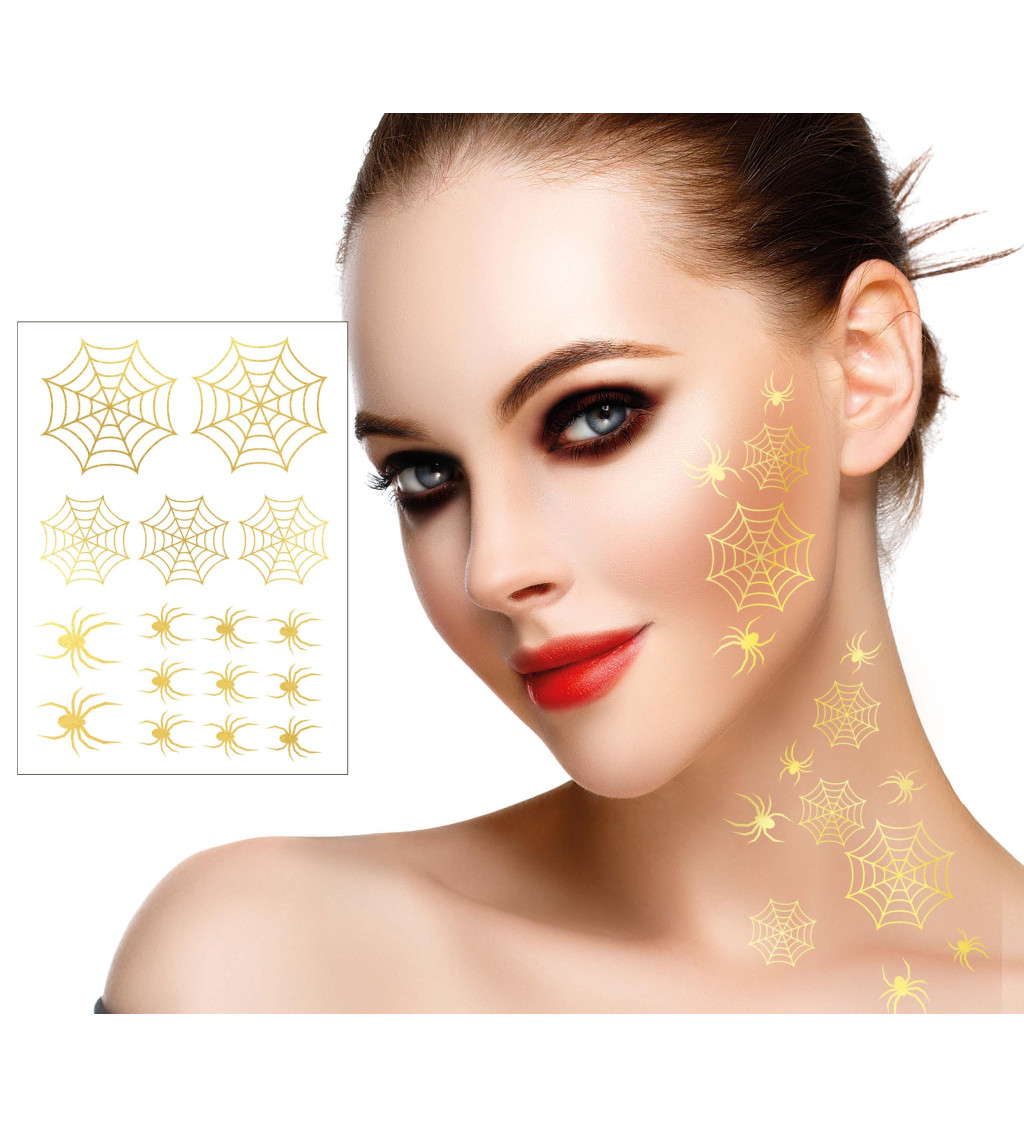 Dočasné tetování – Zlaté halloweenské motivy