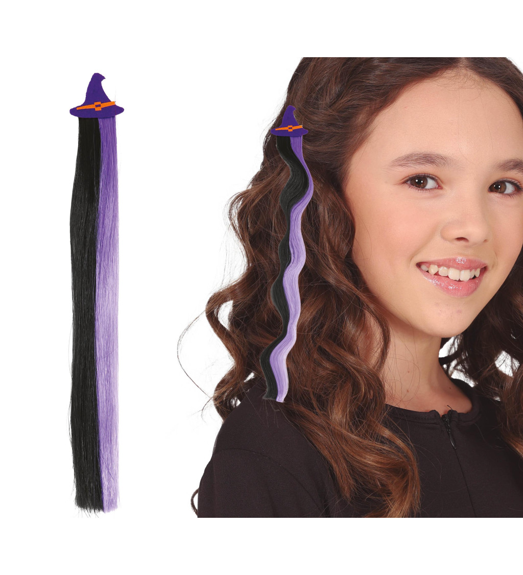 Pramínek do vlasů: Magická černo-fialová