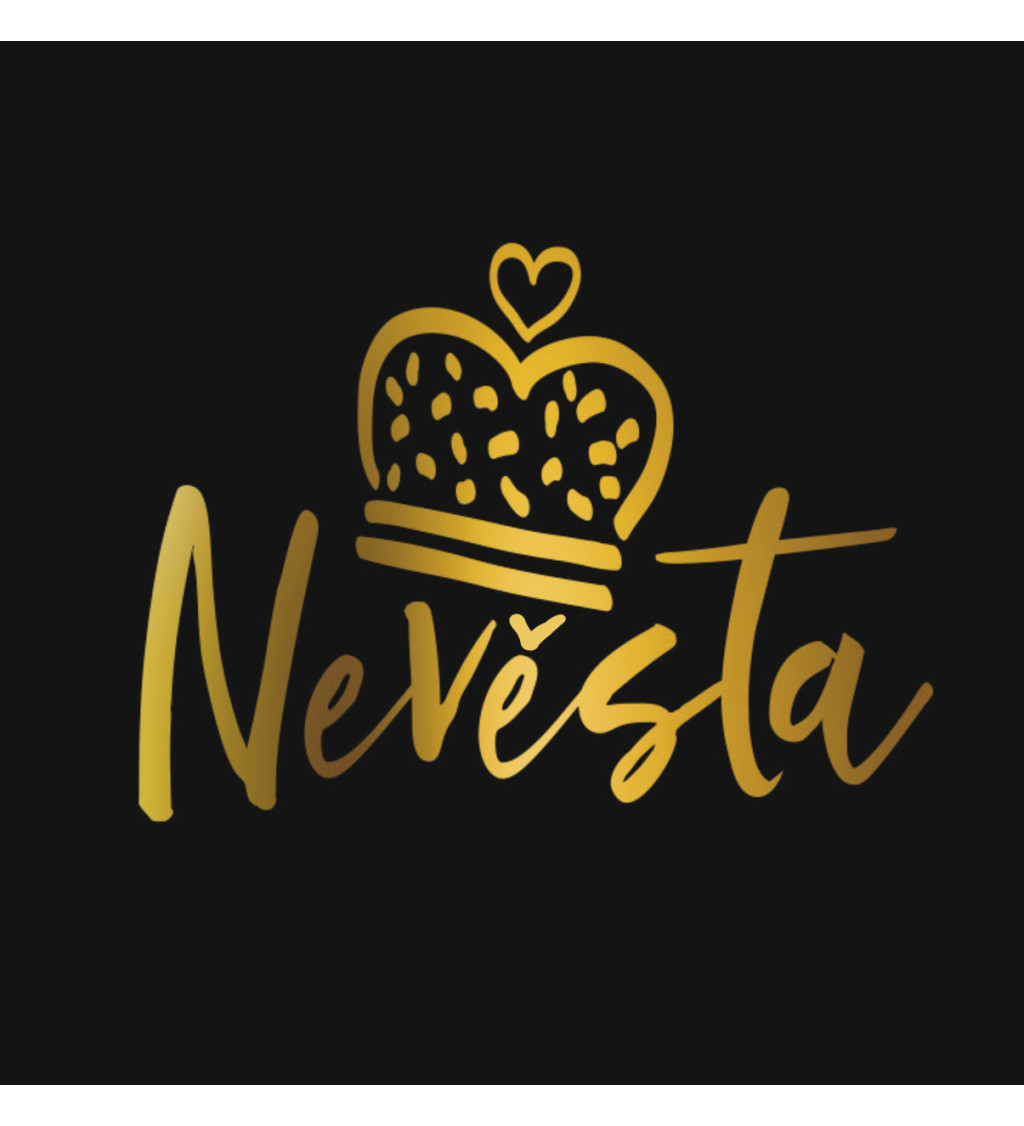 Dámské tričko černé - Nevěsta koruna
