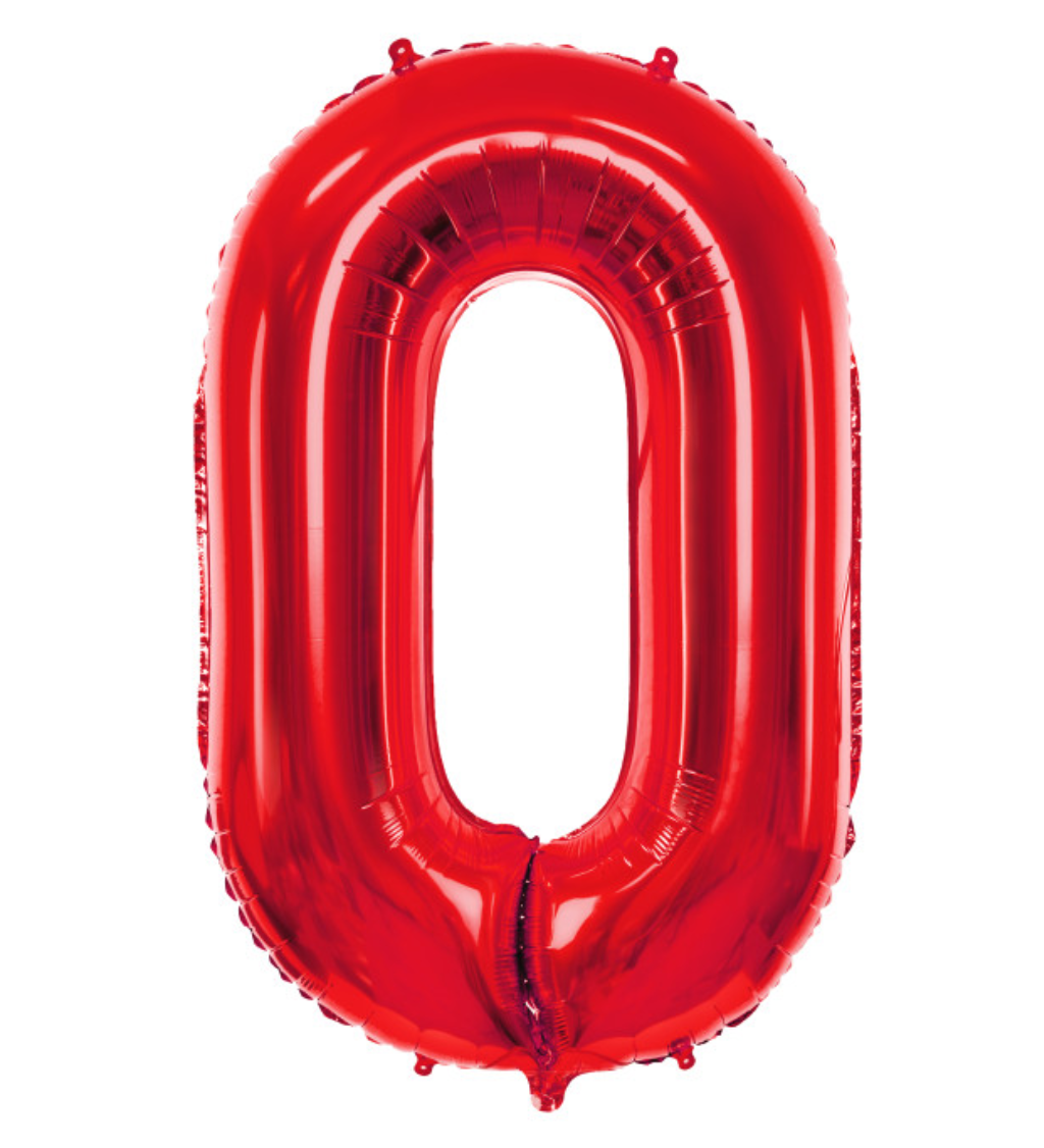 Fóliový balónek 0 - červený