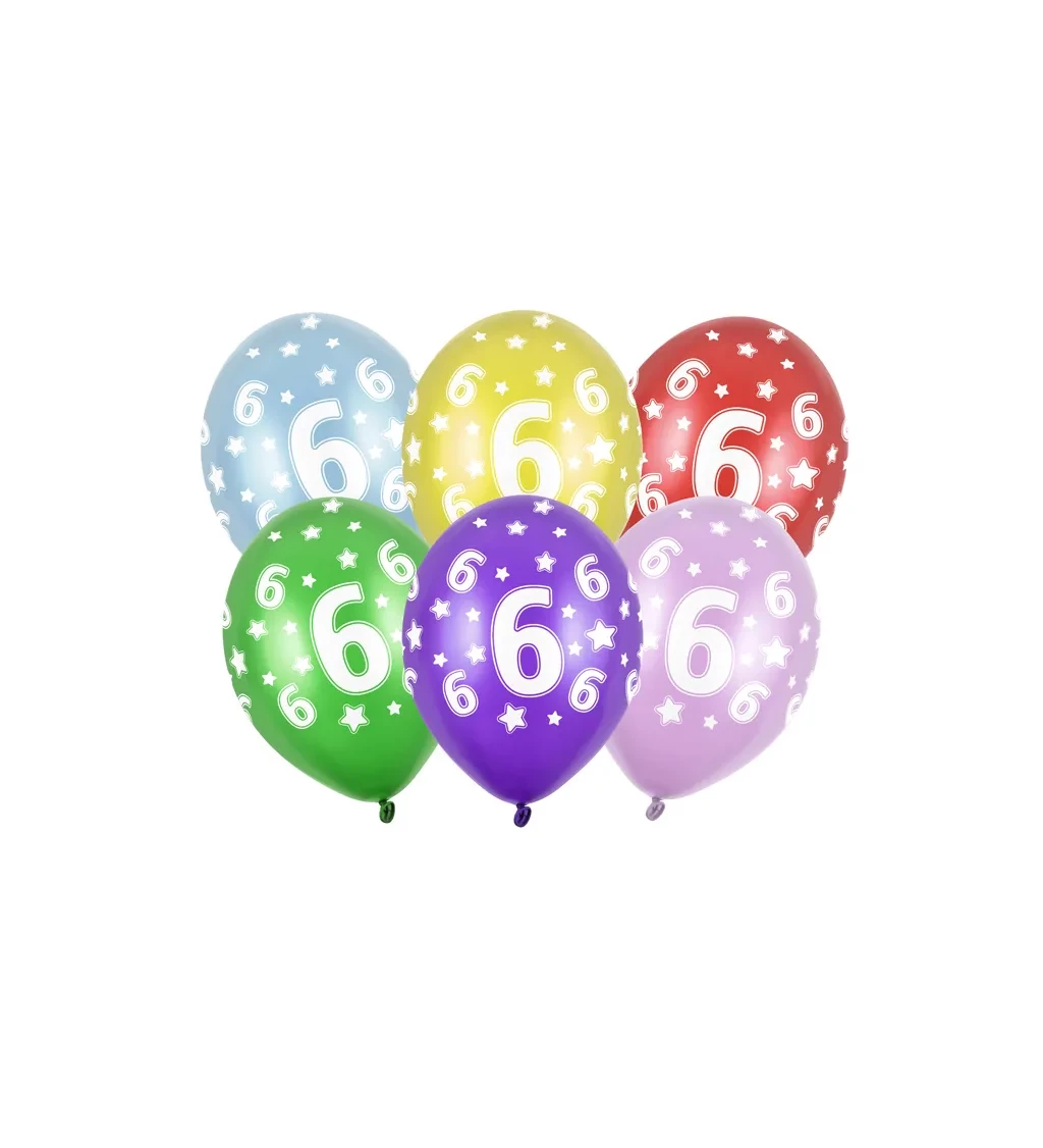 Metalický balónek - číslo 6