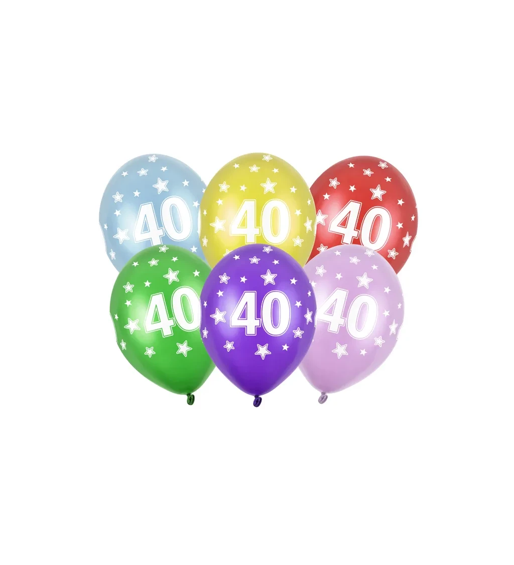 Balónky s číslem 40 - různobarevné