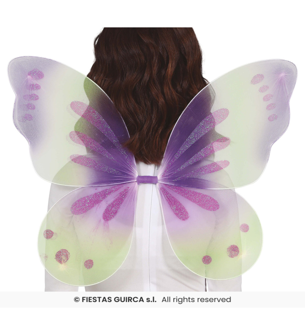 Zeleno-fialová křídla pro vílu