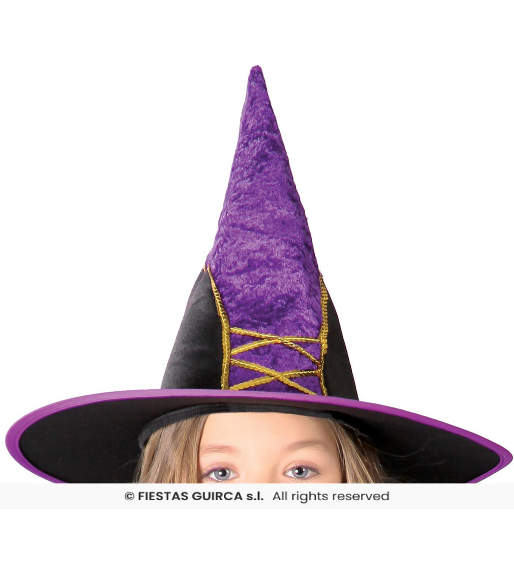 Fialový čarodějnický kostým pro dívky