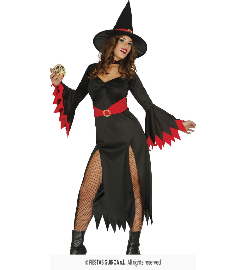 Červený čarodějnický kostým pro ženy