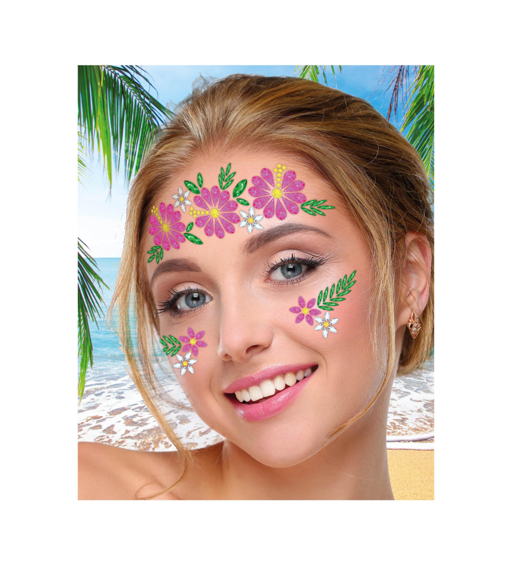 Květinové kamínky na obličej