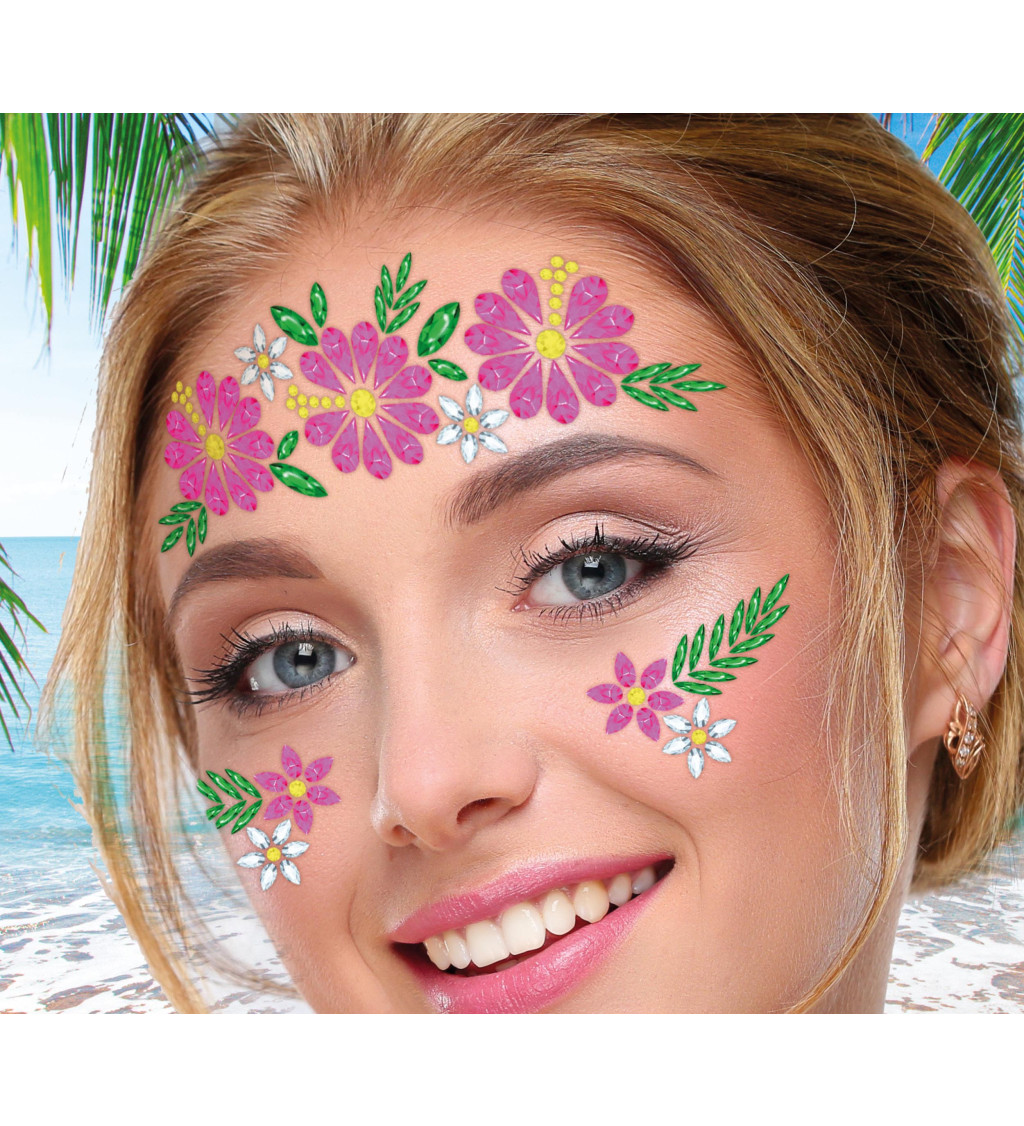 Květinové kamínky na obličej