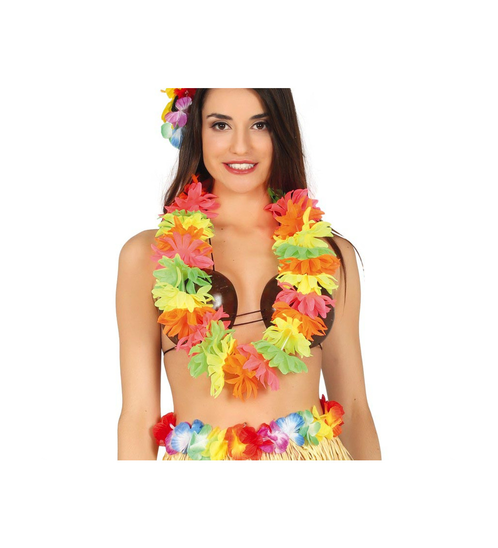 Havajský věnec se světlými květy