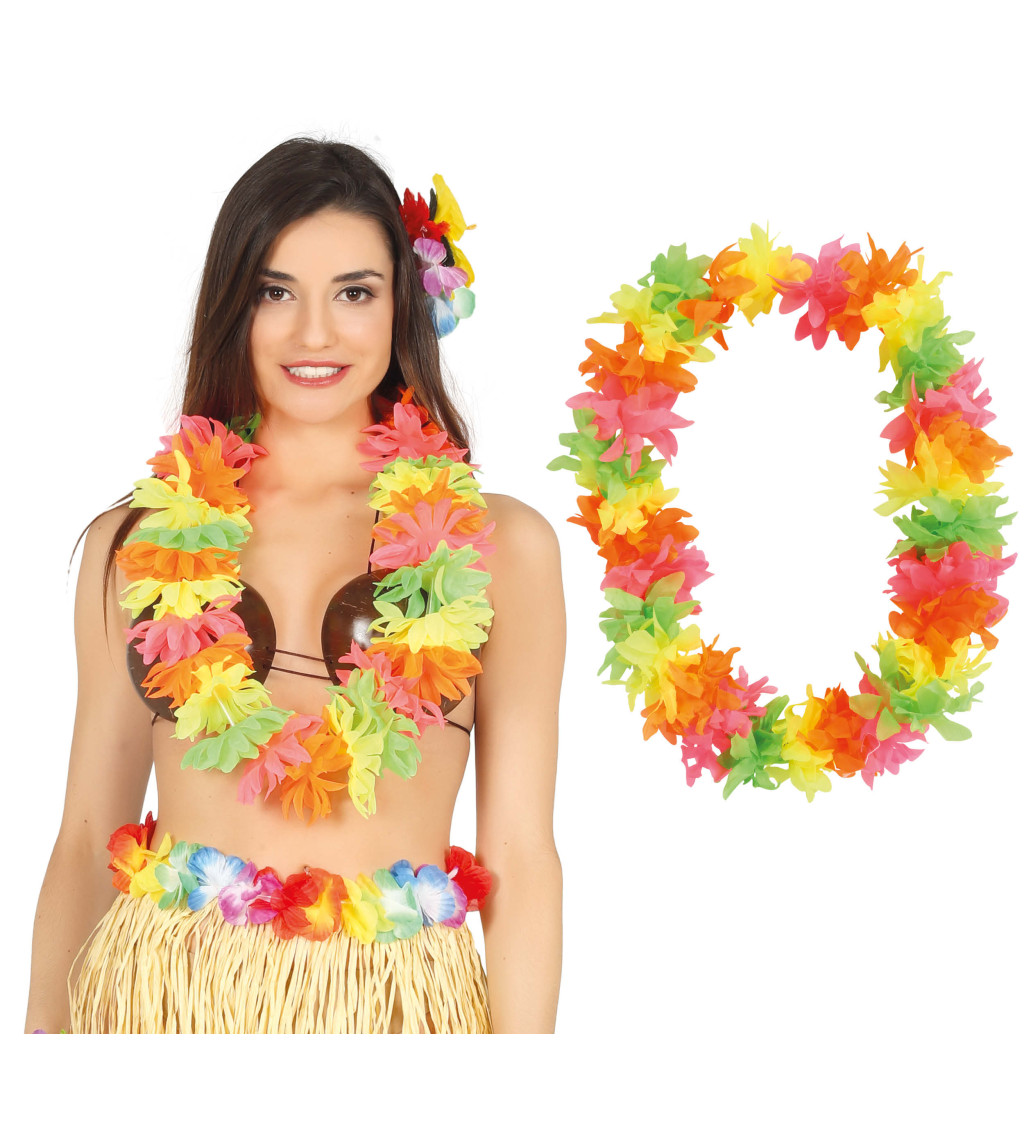 Havajský věnec se světlými květy