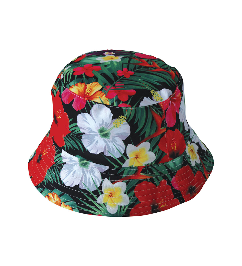 Havajský klobouk se zelenými listy