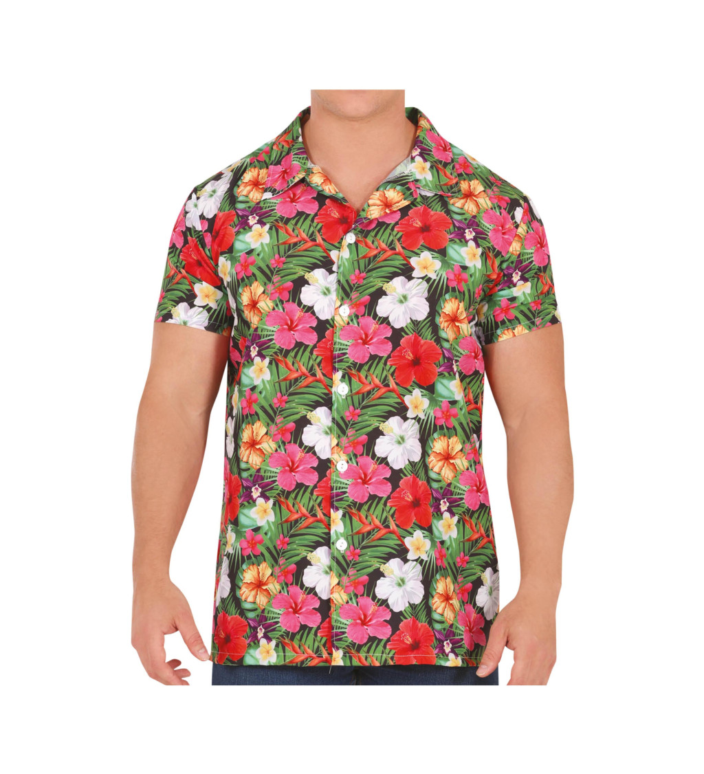 Havajská košile se zelenými listy