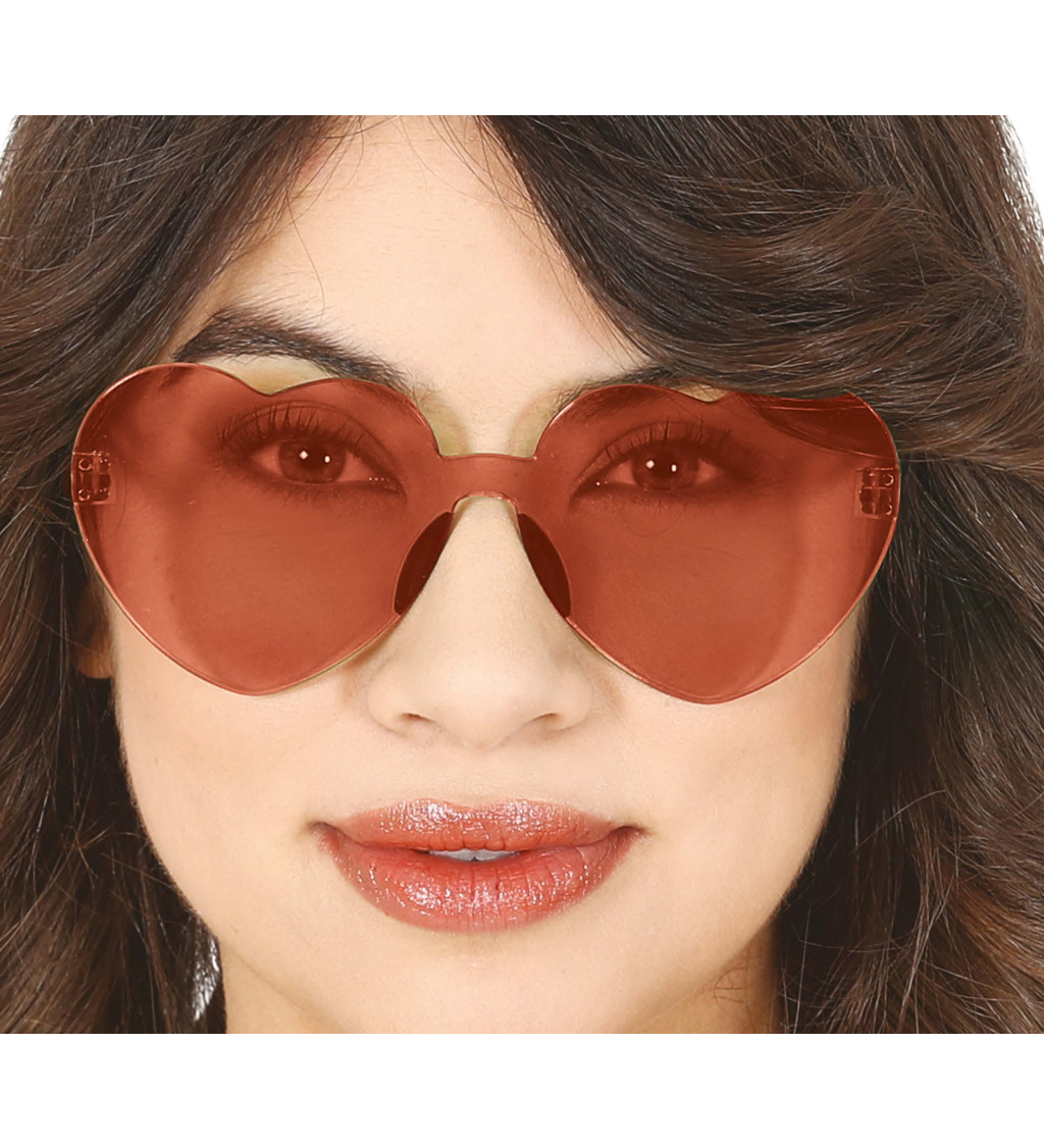 Červené srdíčkové brýle