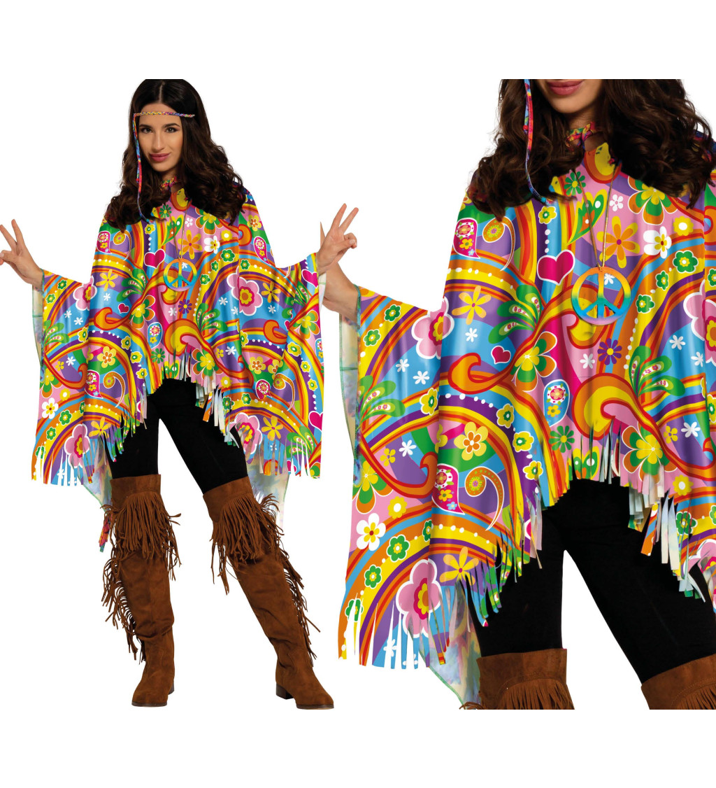 Zářivé festivalové pončo