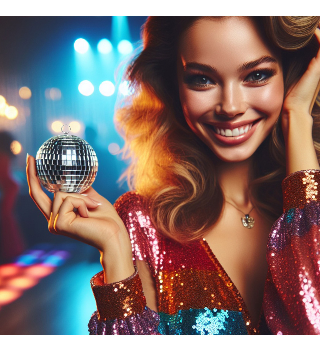 Stříbrná disco koule