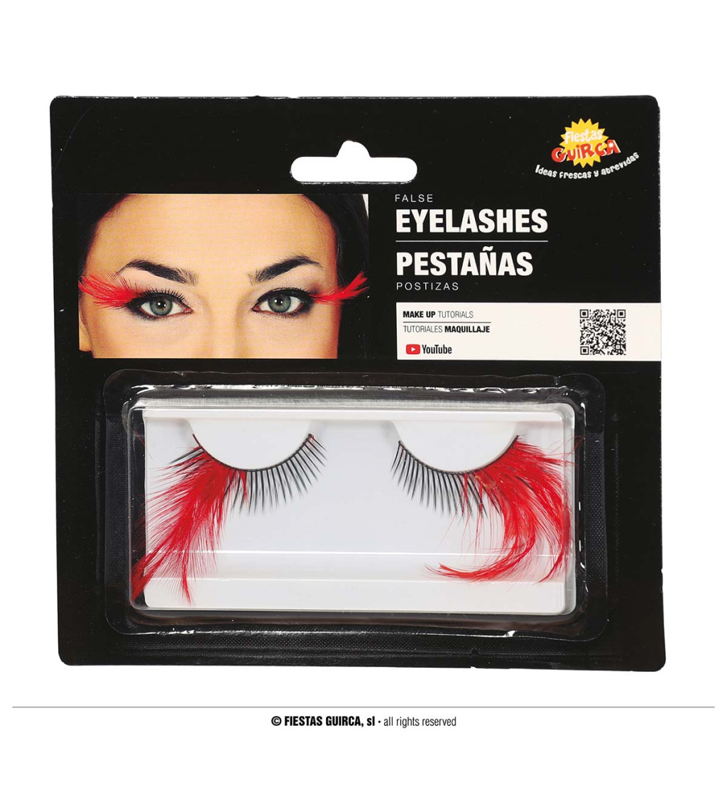 Červené nalepovací řasy