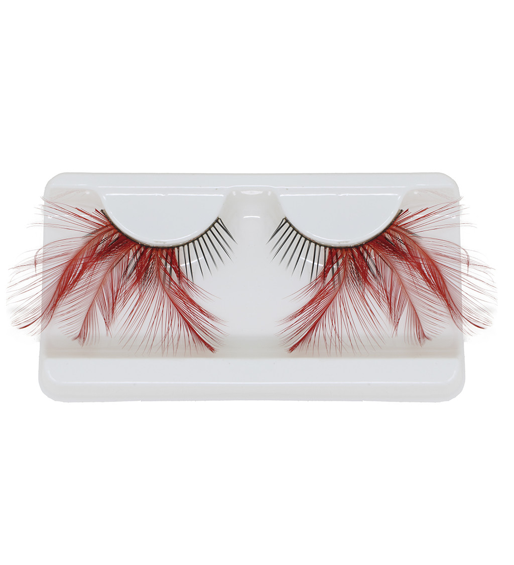 Červené nalepovací řasy