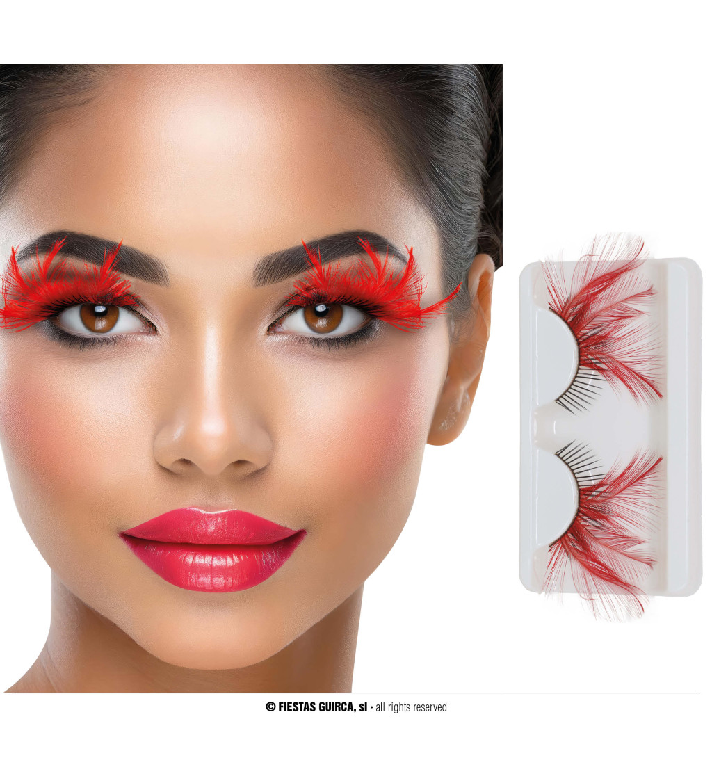 Červené nalepovací řasy