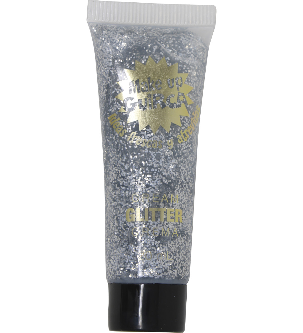 Stříbrný třpytivý krémový make-up