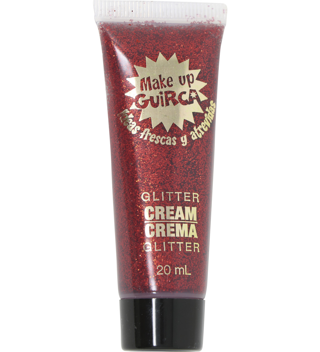 Červený třpytivý krémový make-up