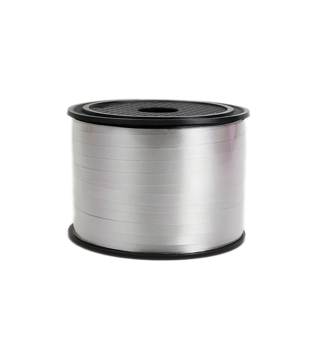 Stříbrná dekorativní stuha na balónky – malá