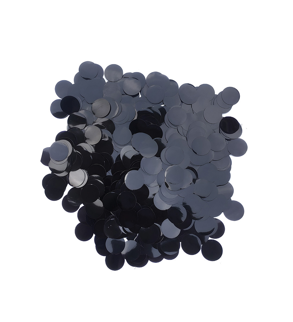Černé metalické konfety – 20 g