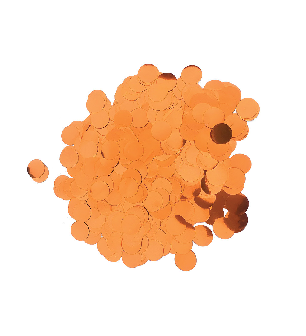 Oranžové metalické konfety – 20 g