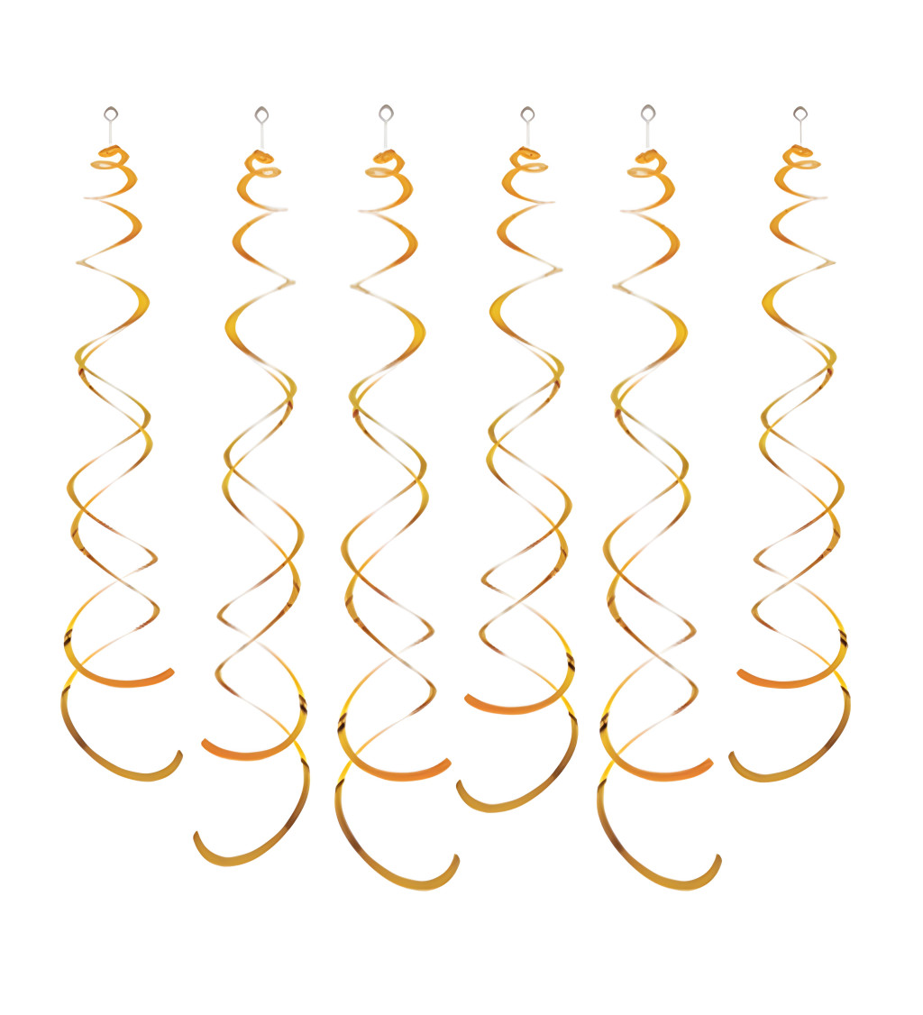 Dekorační spirály: zlaté, 6 ks