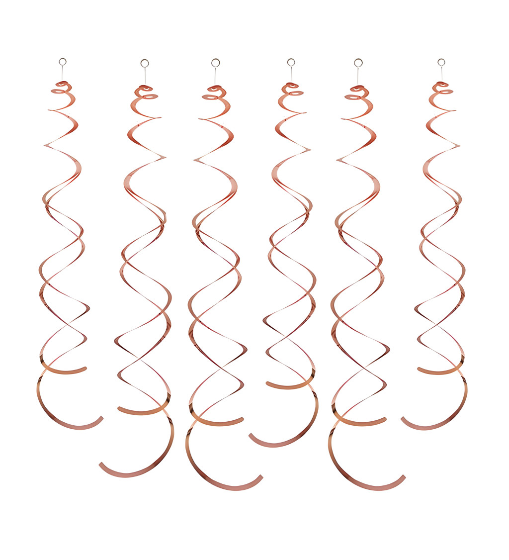 Dekorační spirály: rosegold, 6 ks