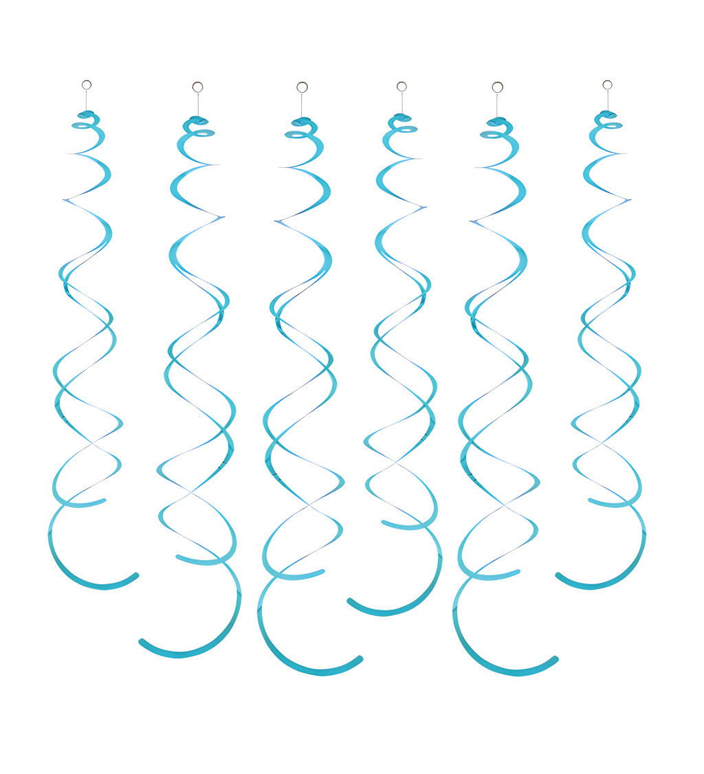 Dekorační spirály: světle modré, 6 ks