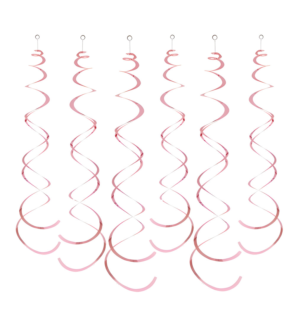 Dekorační spirály: růžové, 6 ks